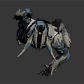 Game And Movie Character With Horned Helmet Blue White Armor And Geometric Patterns