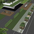 Modern Residential Landscape Design With Greenery Lawn Seating Area And Paved Walkway