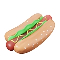 Modern Hot Dog Food Sausage Cartoon Hot Dog 3d model