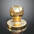 Golden Ball Shaped Hardware Tool Base with Screw Holes and Durable Construction