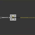Yellow Tower Crane With Extended Metal Boom And Stable Concrete Base