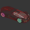 Futuristic Black Sports Car With Sleek Design Green Rims And Shiny Surface