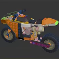 Lego Yellow And White Motorcycle Toy Model With Big Wheels Detailed Build Design