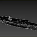 Detailed Aircraft Carrier Model With Gray Deck Red Bottom Island And Runway