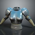 Medieval Fantasy Metal Chest Armor with Shoulder Plates and Arm Guards