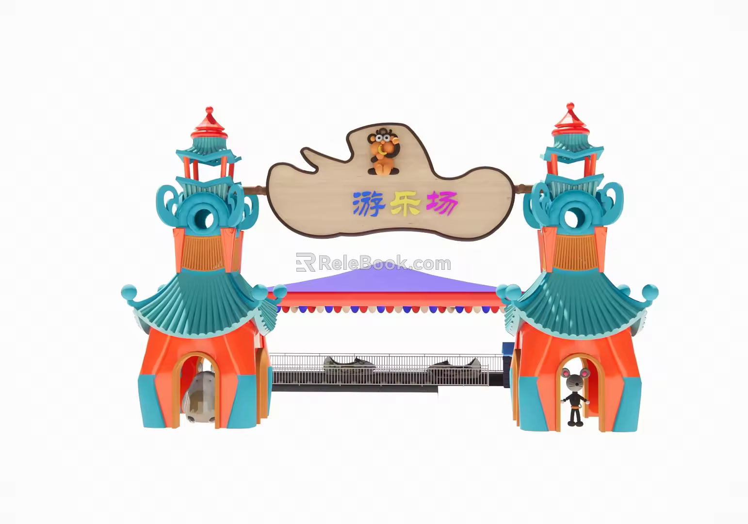 Modern Gate Ski Playground Gate 3d model