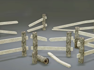 Modern Guardrail Wooden Fence Wooden Fence Fence Bamboo Fence Outdoor Fence Wooden Fence 3d model