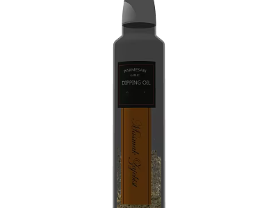 Flavorful Extra Virgin Dipping Oil In Black Bottle With Label Design 3d model