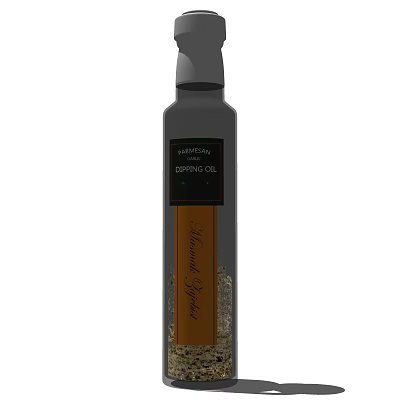 Flavorful Extra Virgin Dipping Oil In Black Bottle With Label Design 3d model