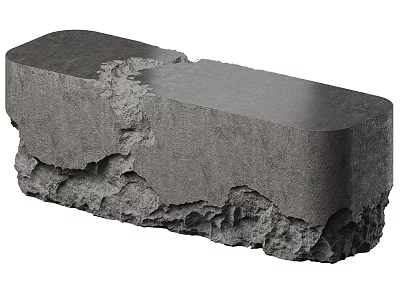 Modern Stone Reception Desk With Rough Texture And Smooth Top Surface 3d model