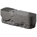 Modern Stone Reception Desk With Rough Texture And Smooth Top Surface 3d model