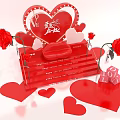 Romantic Event Decoration Equipment With Heart Shaped Decor Red Roses And LOVE Letters