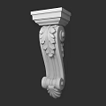 Classical White Architectural Capital With Intricate Carved Leaf And Scroll Patterns 3d model