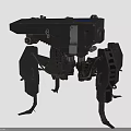 Black Mechanical Spider Robot 3D Model With Detailed Legs And Sensor Components