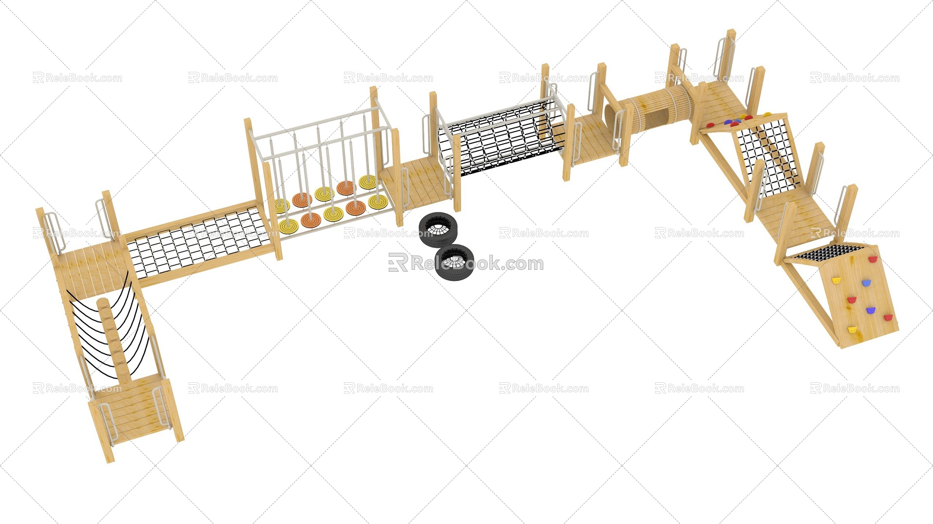 Wooden expansion kindergarten 3d model