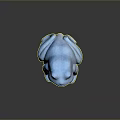 White Frog Sculpture With Smooth Glossy Surface On Dark Display Background