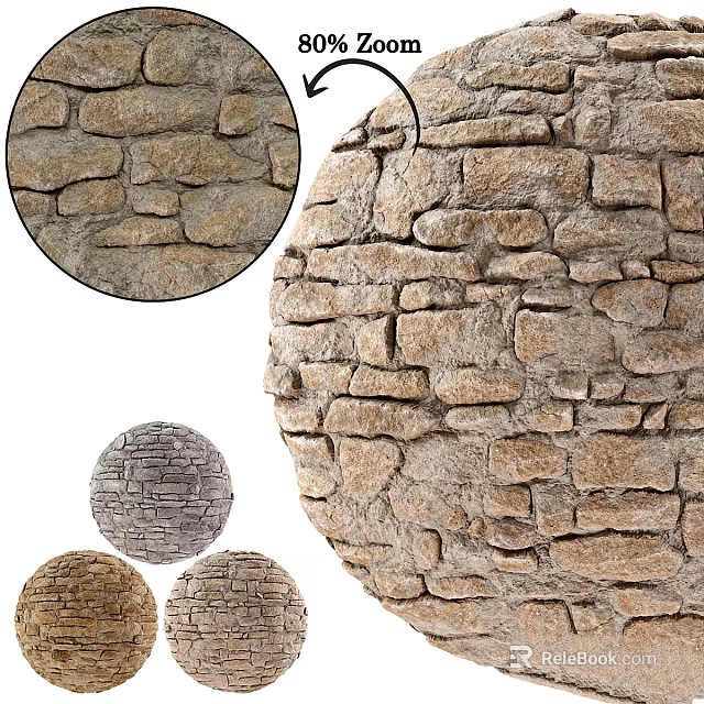 Architectural Stone Wall Components With Natural Textures Various Colors And Styles 3d model