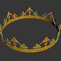 Elegant Golden Crown With Intricate Floral Patterns As Household Decorative Item