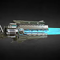 Futuristic Weapon Design Featuring Metallic Structure Blue Energy Beam And Sci Fi Elements