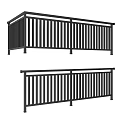 Black Metal Railings with Vertical Bars Sturdy Support and Modern Outdoor Design