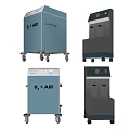 Portable Medical Devices with Wheels Control Panels and O2+AIR Labels