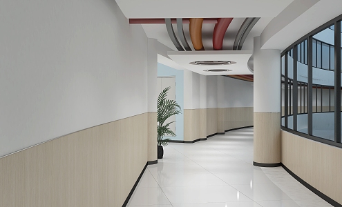 Modern corridor space 3d model