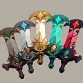 Diverse Colored Fantasy Sword Collection With Unique Designs And Ornate Hilt Details