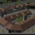 Modern Commercial Street Plaza With Illuminated Buildings Pedestrians Shops And Lights