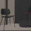 Designer Modern Leisure Chairs With Black Metal Legs Gray And Pink Seats In Studio Setting