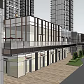 Modern High Rise Residential Buildings With Commercial Podium And Greenery