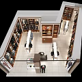 Modern Upscale Clothing Store Interior With Clothing Racks Sofa Seating And Reception Desk