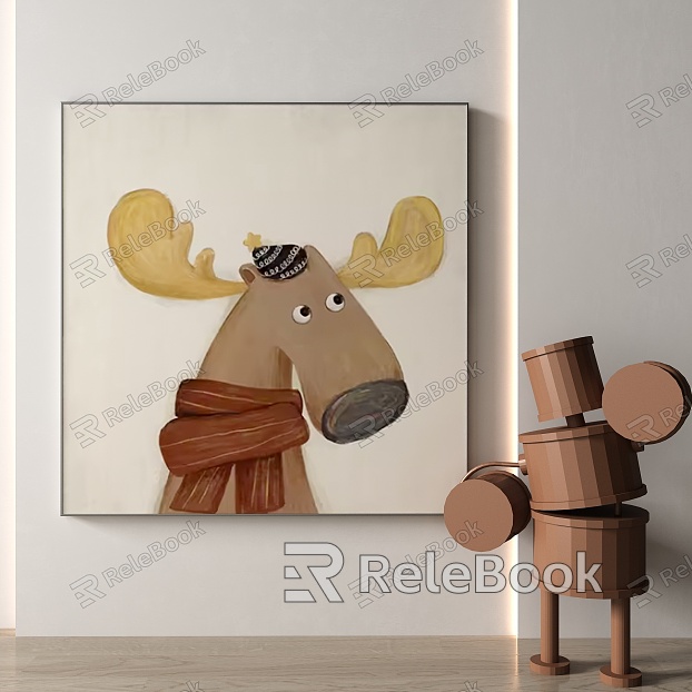 Nordic Animal Painting Decorative Painting model