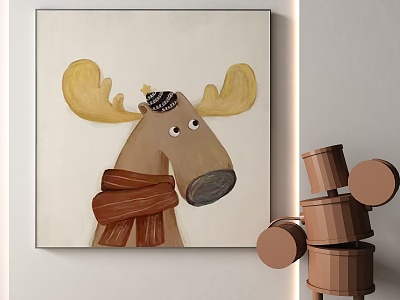 Nordic Animal Painting Decorative Painting model