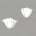 Shell gypsum wall lamp-Ji ancient style wall lamp 3d model