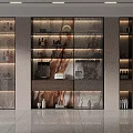 Modern Wine Cabinet Interior Design with Glass Doors Layered Shelves and Displayed Wine Bottles