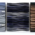 Wavy Shiny Wall Decor in Silver Navy Blue and Brown with Textured Design