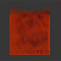 Red Furry Square Mat With Soft Textured Surface And Smooth Edge