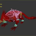 Fantasy Rider With Red Mythical Creature Featuring Saddle And Feathered Design