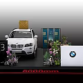 BMW X3 Car Exhibition Display With 5000mm Length Floral Decorations And Logo