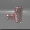 Coca Cola Drink Two Cans One Standing One Lying Red Packaging Featuring Enjoy Text 3d model