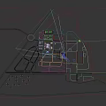 Birds Eye View Planning of Chinese Style Architecture With Traditional Roofs Towers and Green Courtyards