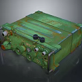 Weapon Control Component Rusty Green Metal Box With Knobs And Ports