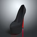 Women's Black Platform High Heels Featuring Red Heel For Stylish Fashion Outfit