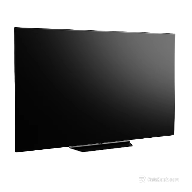 Modern Black Flat Screen Television With Sleek Design And Stable Base Stand 3d model 