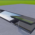 Detached Villa Featuring Open Glass Skylight On Gray Ground With Green Lawn