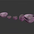 Silver Kitchen Bowls and Plates Stacked in Various Sizes for Daily Use