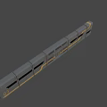 Gray Train With Yellow Stripes Number 03 Armco Logo And Side Windows
