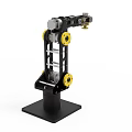 Smart Robotic Arm With Black Yellow Components Multiple Joints Sturdy Base For Industrial Automation 3d model