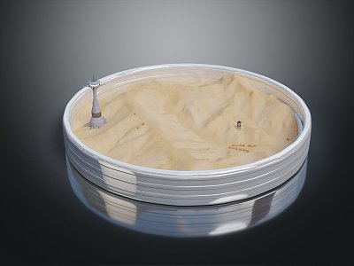 modern sand table desert dune sand land 3d model