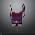 Stylish Red Backpack With Shoulder Straps And Pink Decorative Details